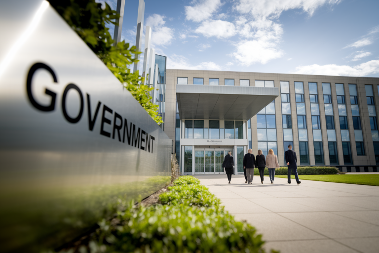 batiment-gouvernemental-entree-personnes-vegetation