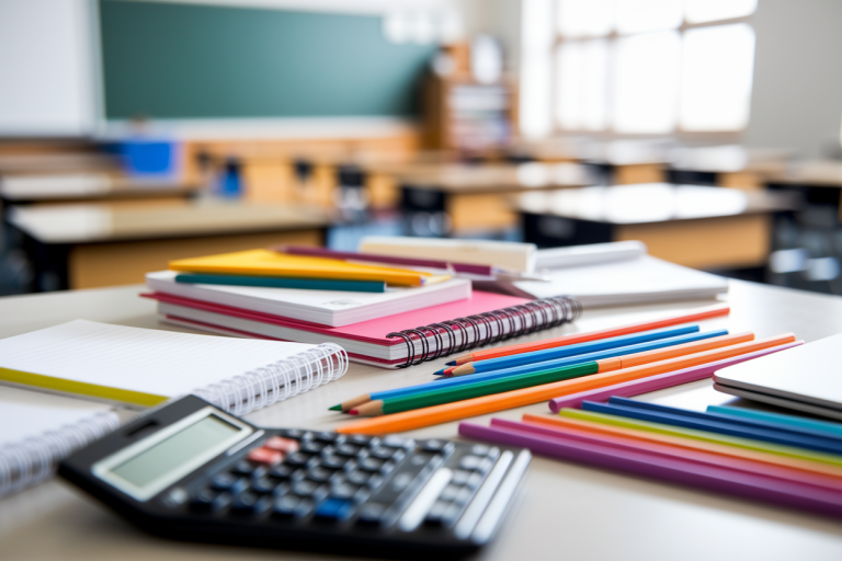fournitures-scolaires-cahiers-crayons-calculatrice