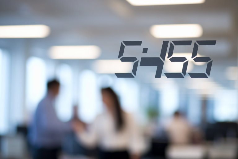 horloge-5h55-bureau-flou