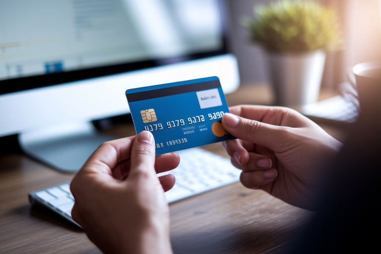 main-carte-bancaire-numeros-flous-ordinateur