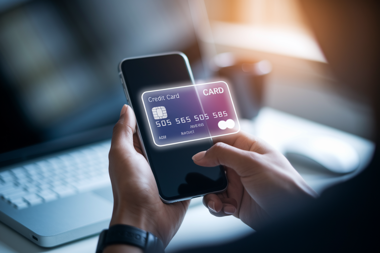 personne-smartphone-hologramme-carte-bancaire