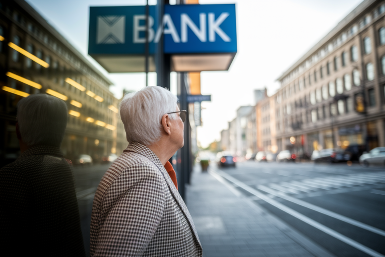 senior-banque-panneau-architecture-moderne