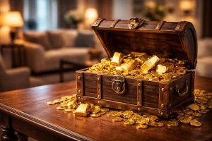 coffre-lingots-or-table-bois