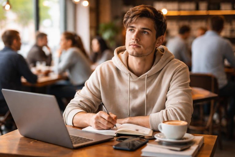 etudiant-ordinateur-cafe-anime-notes