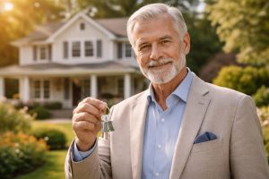 senior-elegant-cle-maison-traditionnelle