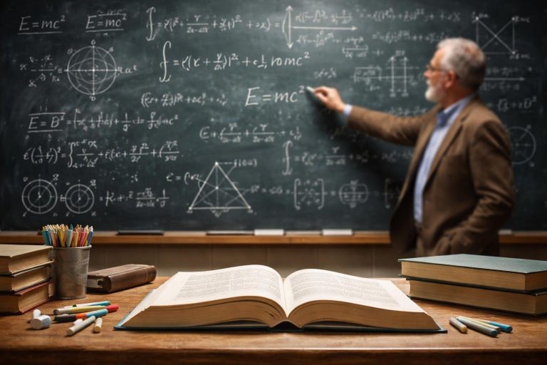 tableau-noir-symboles-mathematiques-professeur